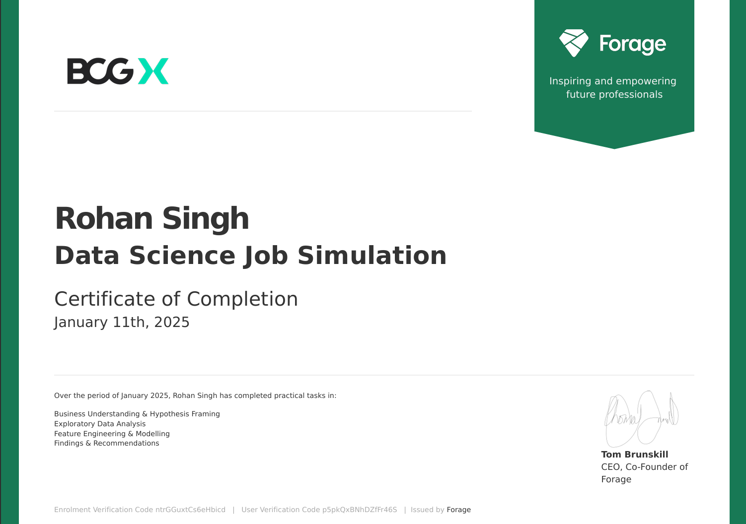Data Science Job Simulation BCGX